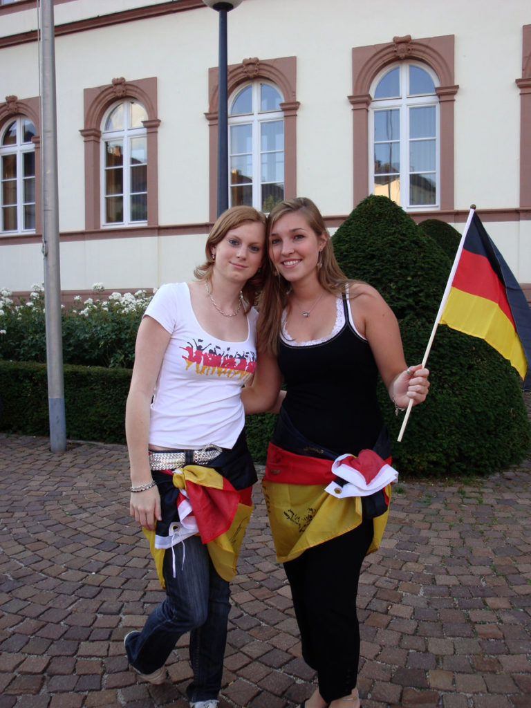 Cheering on Germany in the 2008 World Cup with my German exchange student