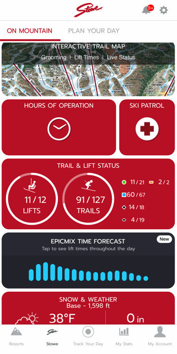 EpicMix App Layout