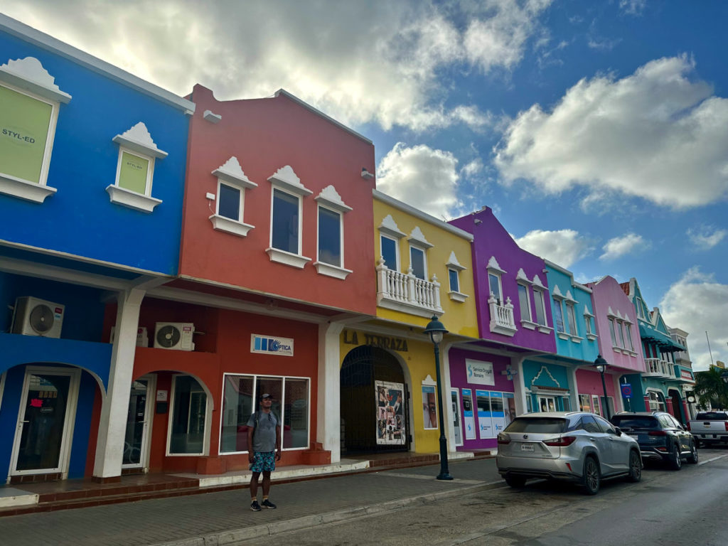 Colorful buildings in downtown Kralendijk, Bonaire