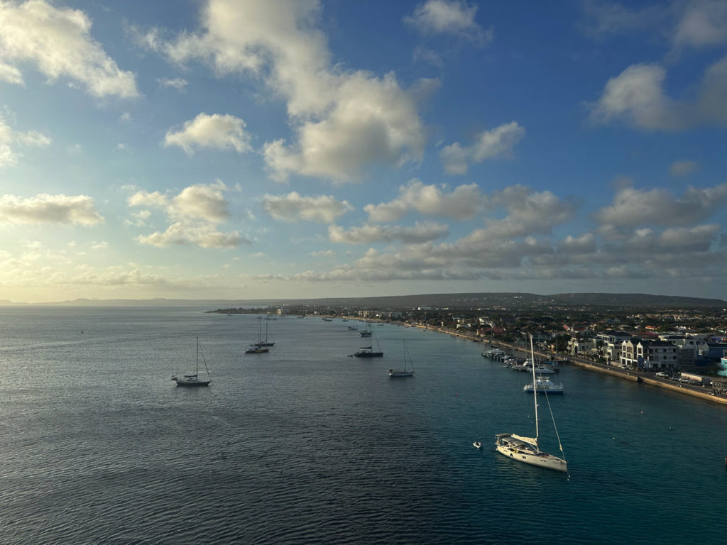 Sailboats along the coast of Bonaire