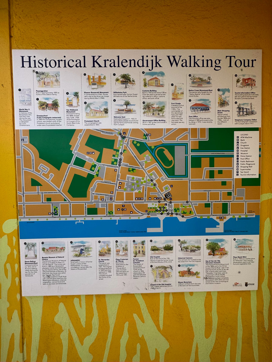 Map of historical Kralendijk walking tour