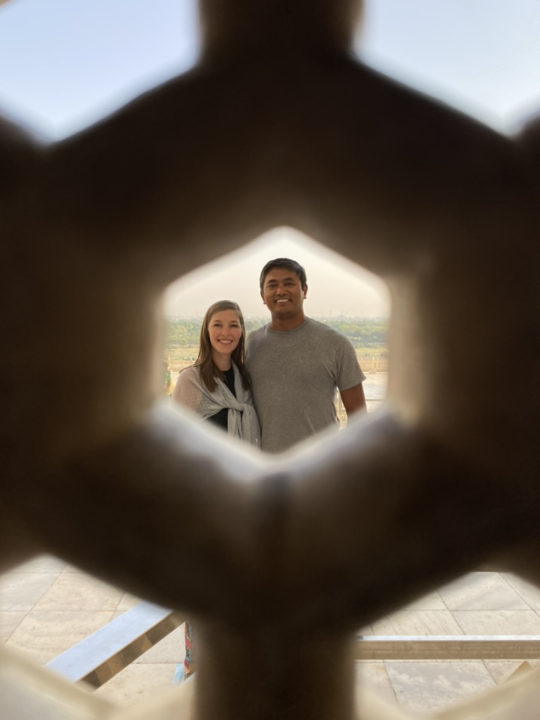 Photo taken through the door of the Taj Mahal mausoleum