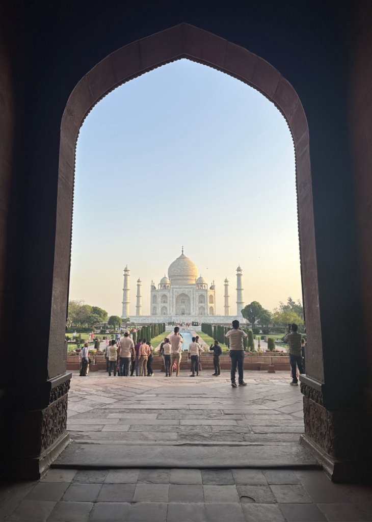 Sun rising over the Taj Mahal