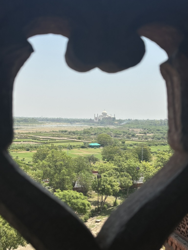 View of the Taj Mahal from Agra Fort