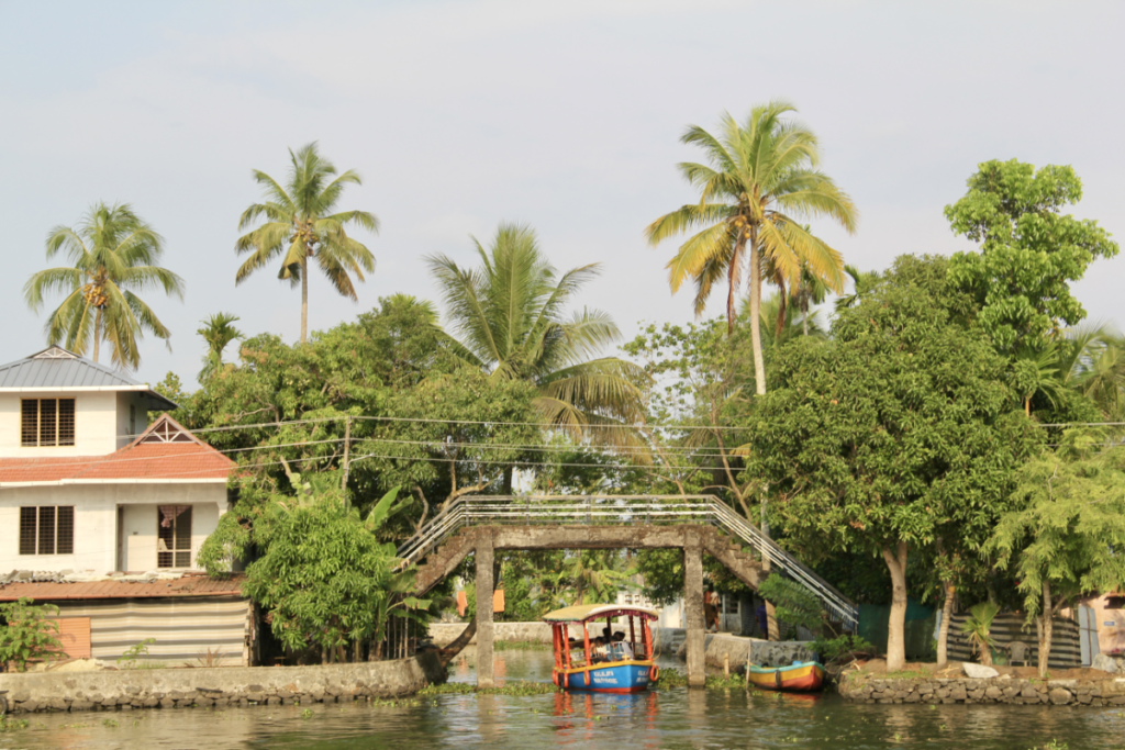 Boat exiting cancel on the Kerala Backwaters