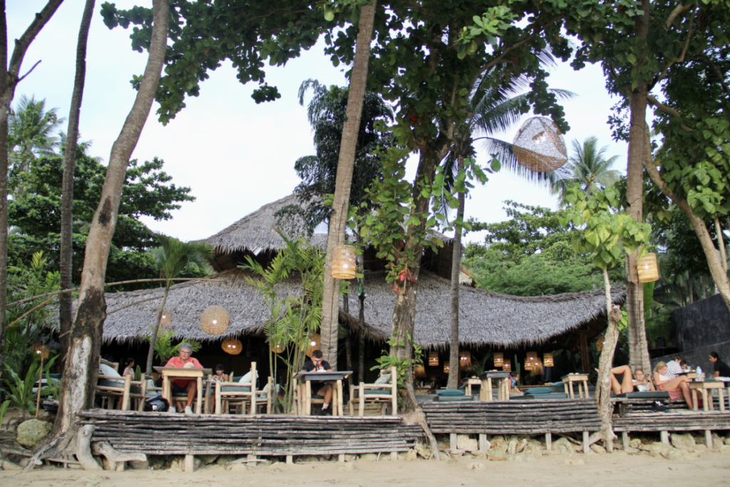 One of the atmospheric restaurants on the beachfront of Corong-Corong