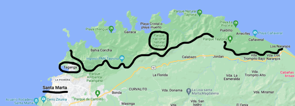 Map of Colombia's Northern Coast