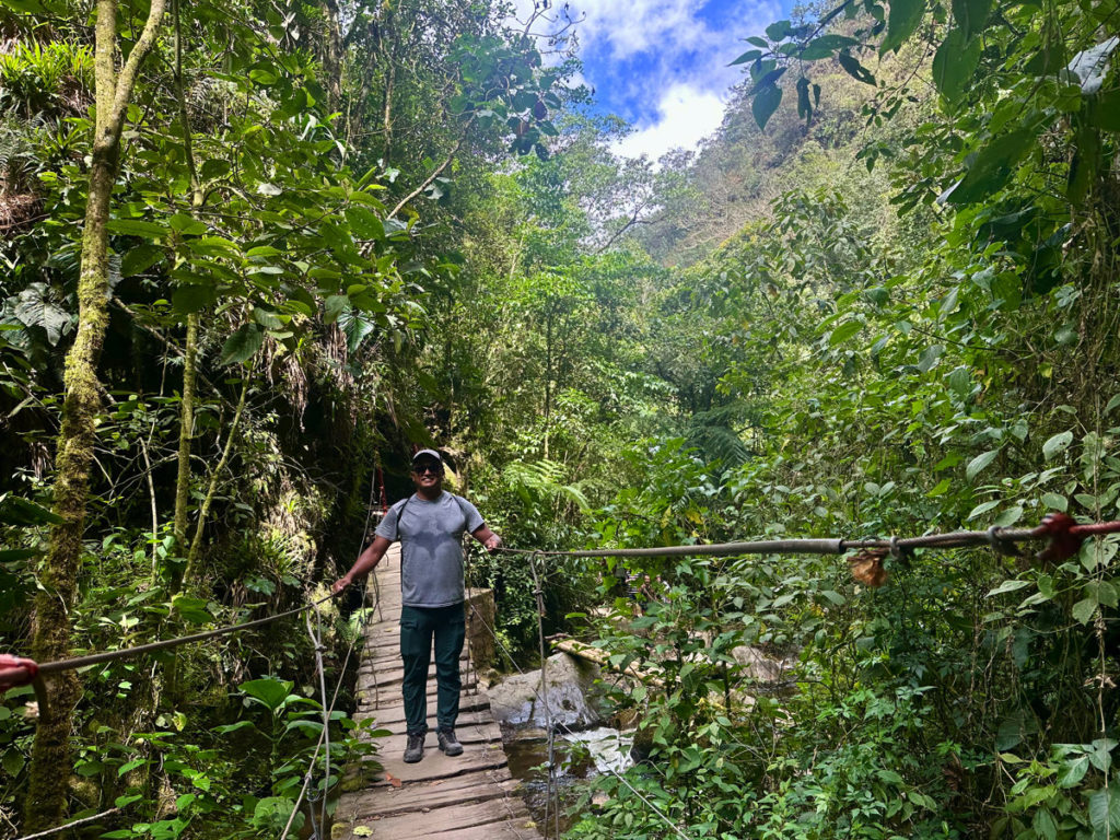 Rickety bridge crossing