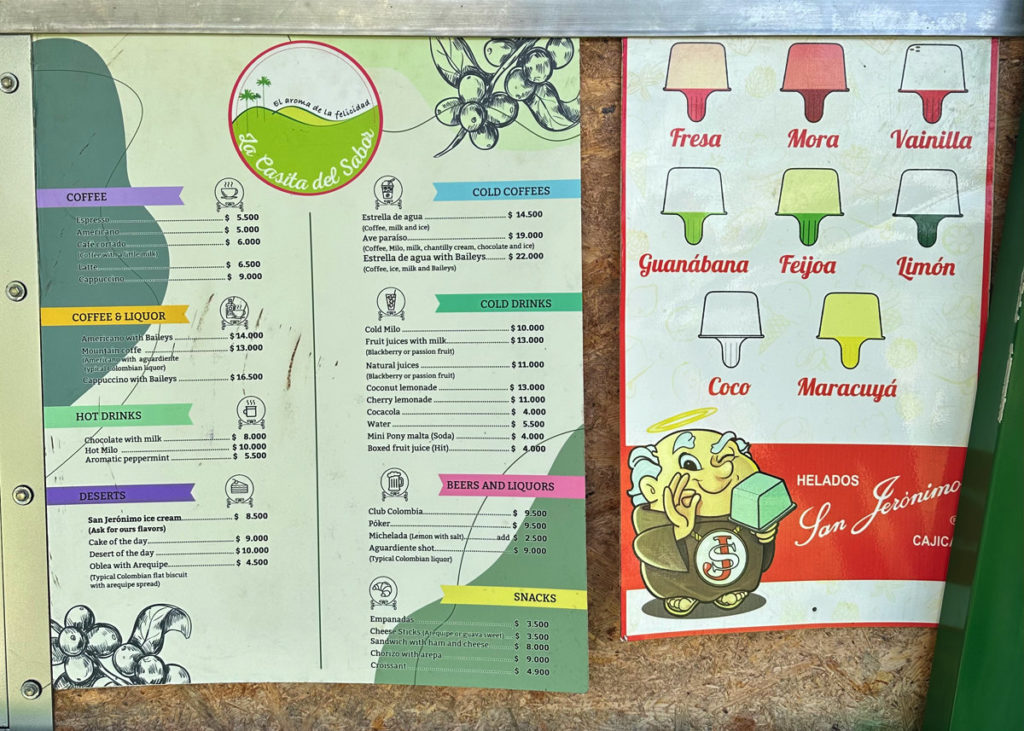 Camper Cafe menu