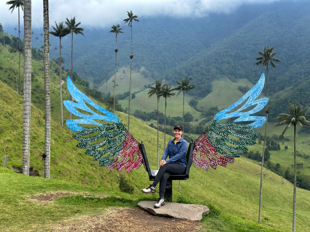 A glimpse of some of the "selfie structures" at Mirador I, Cocora Valley